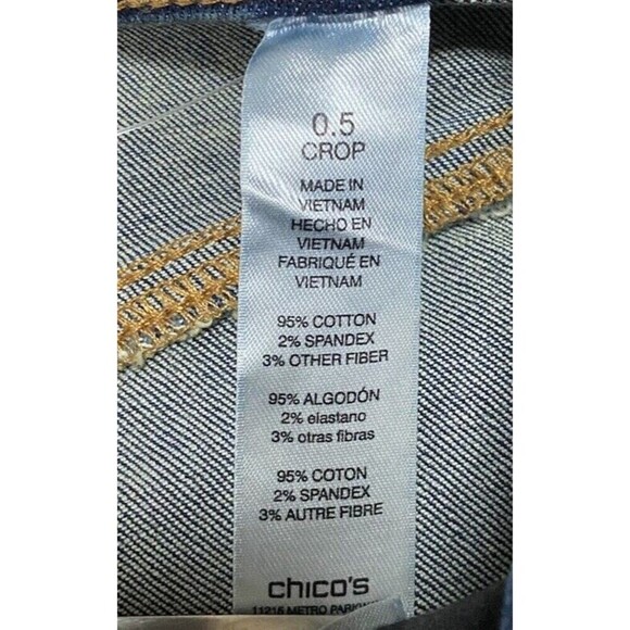 Chicos Jeans Size 0.5 US 6 XS Platinum Straight Crop Slim Fit Pants - Picture 4 of 12